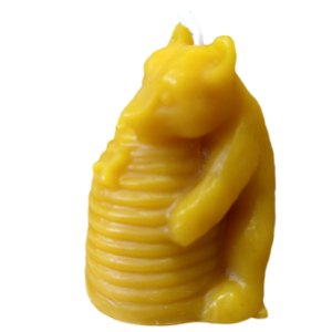 beeswax candle bear on skep 2