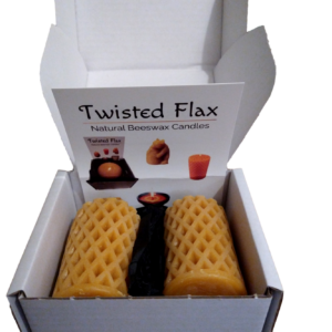 beeswax candles pack of 2 with diamond pattern 1 clipped rev 1